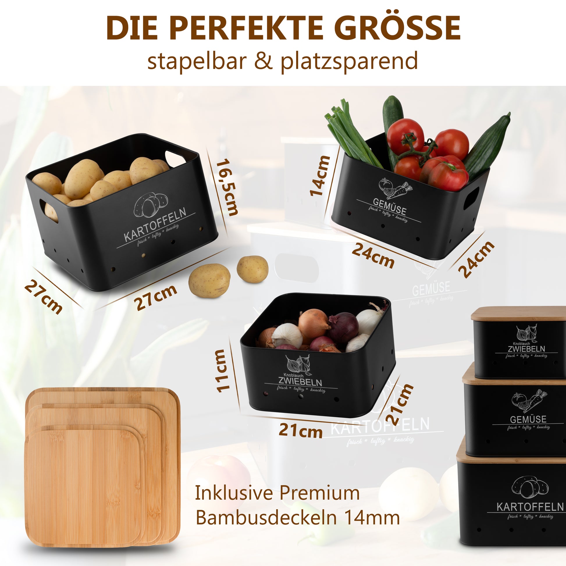 Die perfekte Größe stapelbar und platzsparend