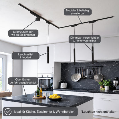 48V Schienensystem Starterset BASIC – Komplettset inkl. Schiene, Netzteil & Verbinder