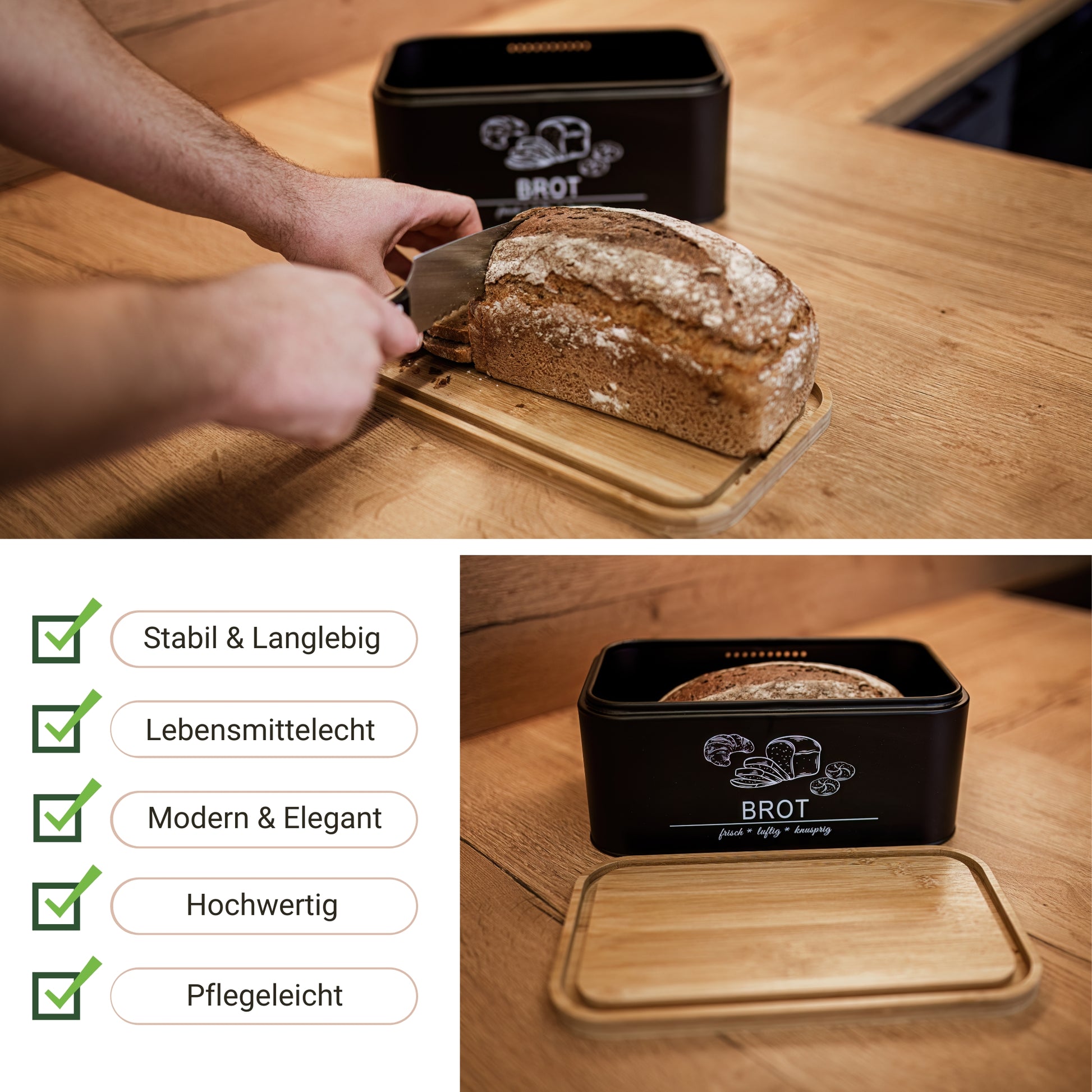 Brotkasten schwarz Merkmale