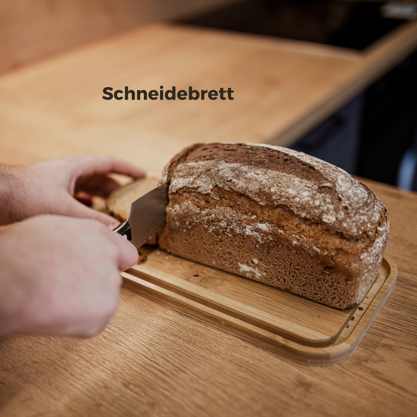 Brotkasten schwarz Schneidebrett