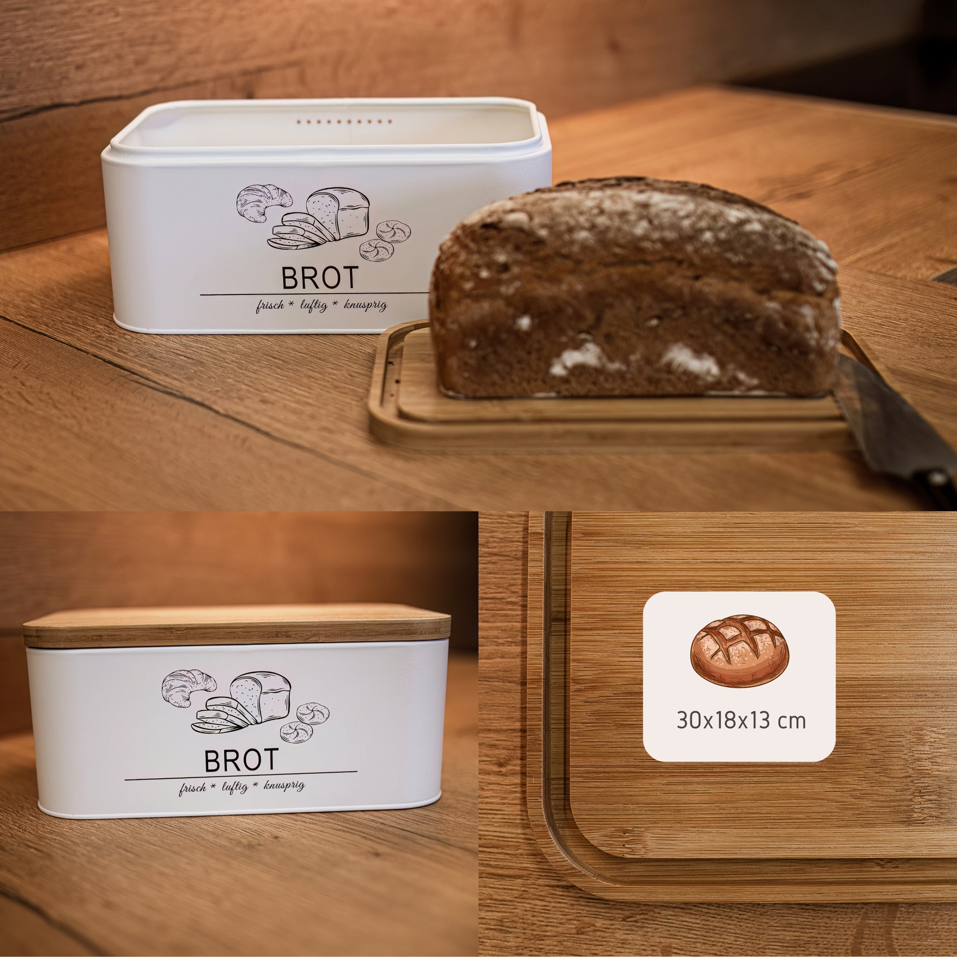 Brotkasten weiß Maße